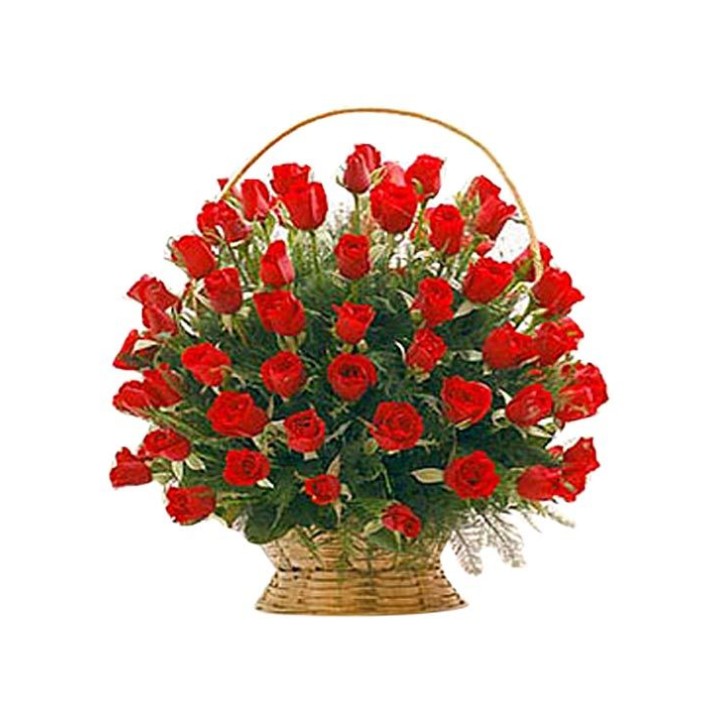 Basket of 101 Red Roses