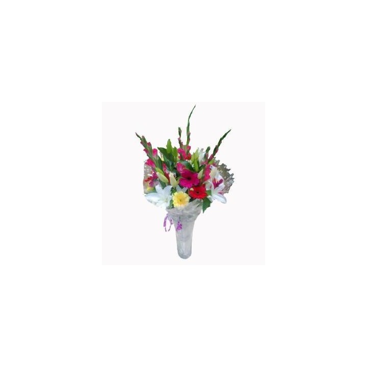 Happy Note A bunch of Mixed Flowers In Vase