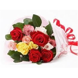 Memorable Moments A bouquet of Multicolored Roses
