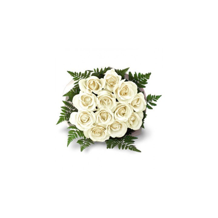 White Roses Bouquet 18 Pieces In Bunch