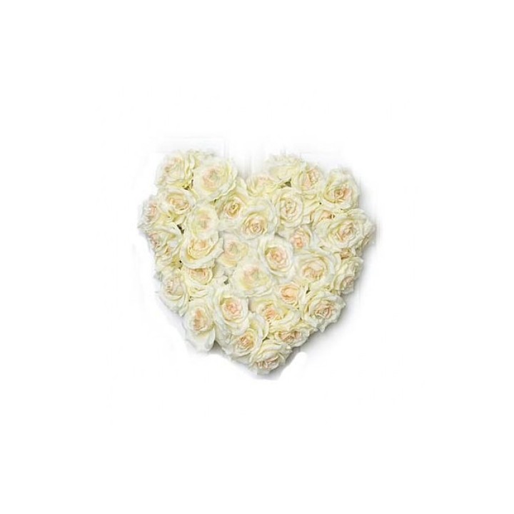 White Roses Heart 50 Flowers