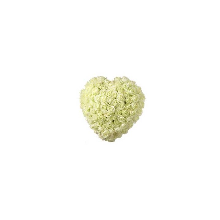 White Roses Heart 100 Stems