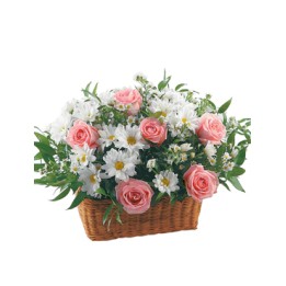 Pink Roses And Chrysanthemum (10 Roses &  6 Chrysanthemums)