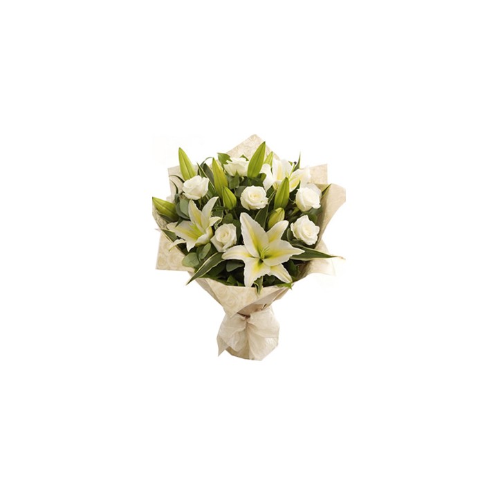 White Lilies Roses Bouquet