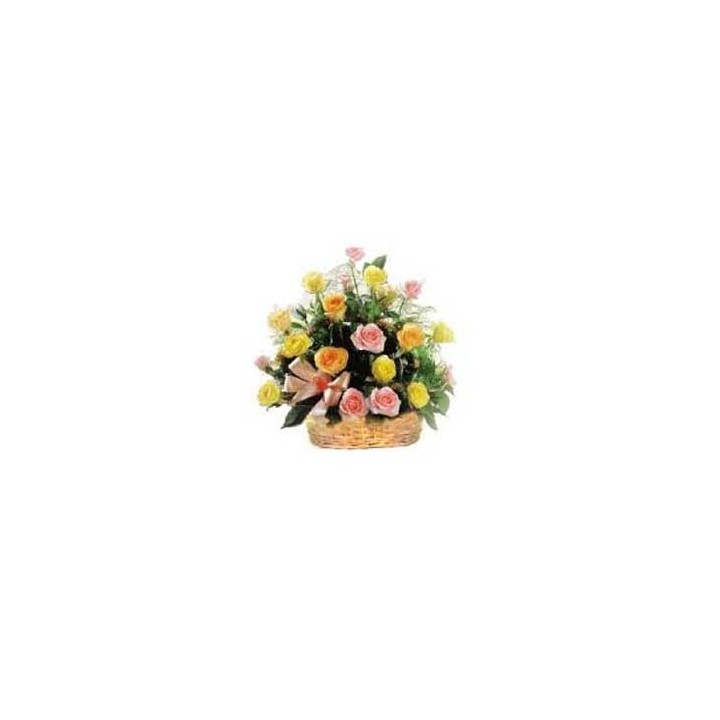 Mix roses basket 18 flowers