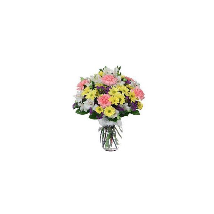 Mixed Flowers in Vase 50 Flowers