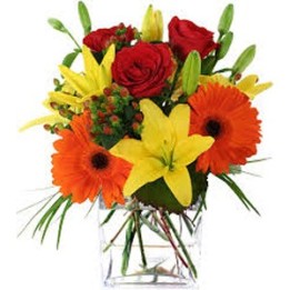 Mix Flowers in Vase 24 Flowers
