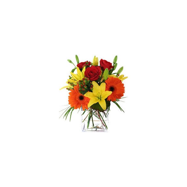 Mix Flowers in Vase 24 Flowers