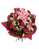 15 Red Roses and Lilies Bouquet