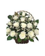 Basket Of 30 White Roses