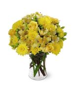 Mix Yellow Flowers in Vase 24 Flowers