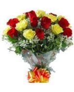 Red And Yellow Roses Bunch