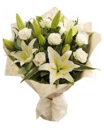 White Lilies Roses Bouquet