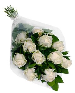 11 White Rose Bouquet