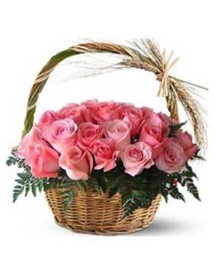 36 Pink Roses Basket