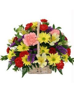 Mix Flowers Beautiful Basket Arrangement