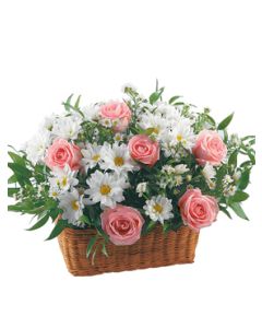 Pink Roses And Chrysanthemum (10 Roses & 6 Chrysanthemums)
