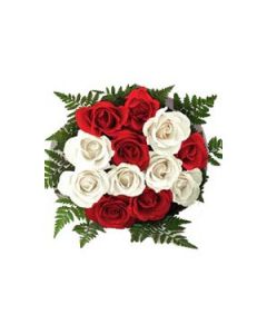 Red and White Rose Bouquet