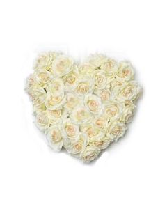 White Roses Heart 50 Flowers