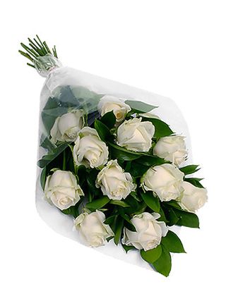 11 White Rose Bouquet - Fresh Flowers Dubai