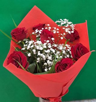 Bouquet Of 7 Red Roses - Fresh Flowers Dubai