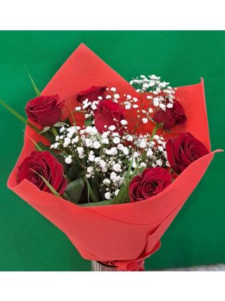 Bouquet Of 7 Red Roses - Fresh Flowers Dubai