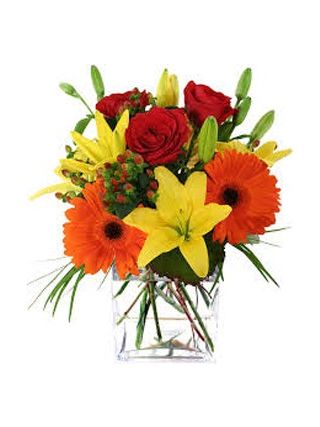 Mix Flowers in Vase 24 Flowers - Fresh Flowers Dubai