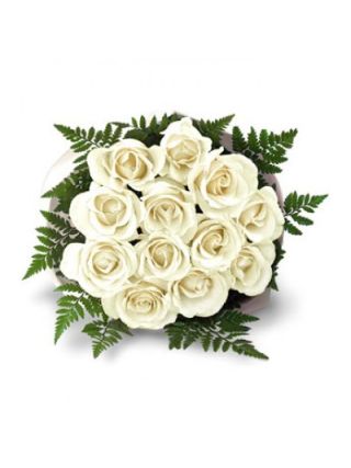 One Dozen White Roses Bouquet - Fresh Flowers Dubai
