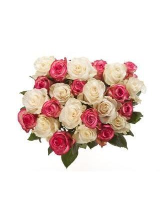Pink And White Roses Bunch - Fresh Flowers Dubai