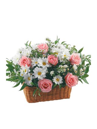  Pink Roses And Chrysanthemum (10 Roses &  6 Chrysanthemums) - Fresh Flowers Dubai