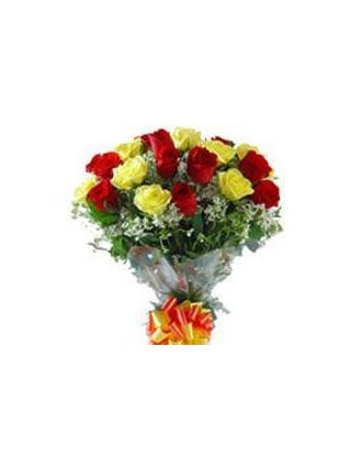Red And Yellow Roses Bunch - Fresh Flowers Dubai