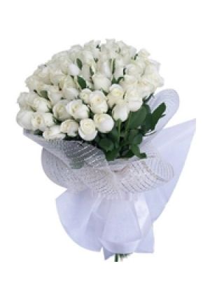 White Roses Bouquet 60 Flowers - Fresh Flowers Dubai