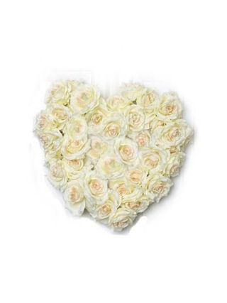 White Roses Heart 50 Flowers - Fresh Flowers Dubai