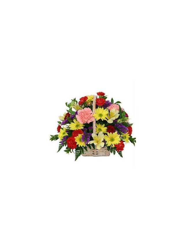 Mix Flowers Beautiful Basket Arrangement - Fresh Flowers Dubai