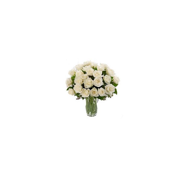 Blanc Vase De Roses 50 Tiges.