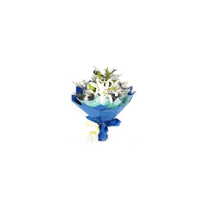 Bouquet de 12 lumineuses blanches lys