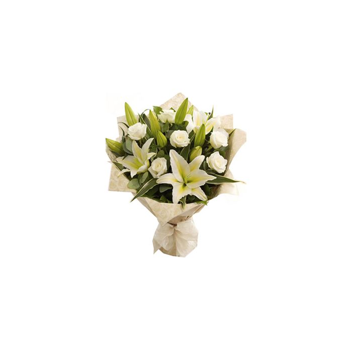 White Lilies Roses Bouquet