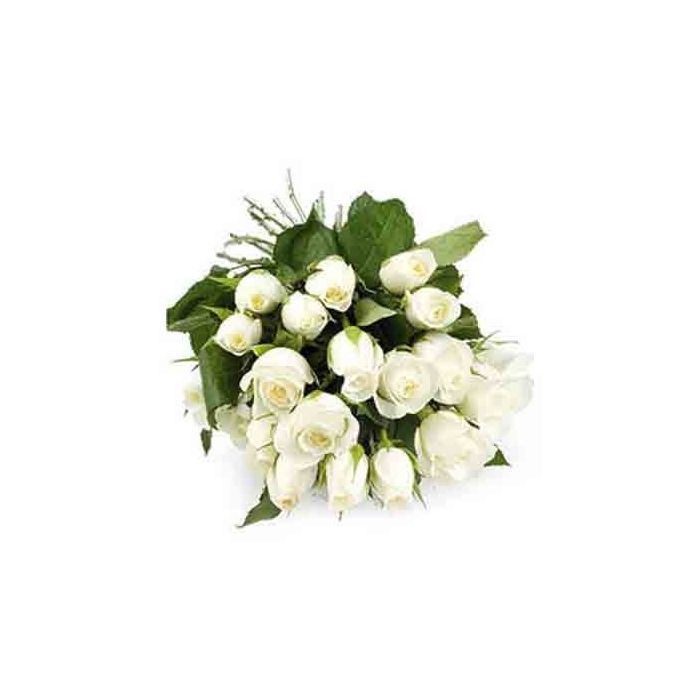 White Roses Bouquet 30 Flowers