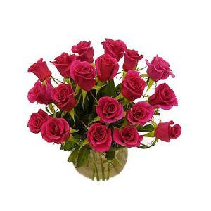 Basket of 21 Red Roses