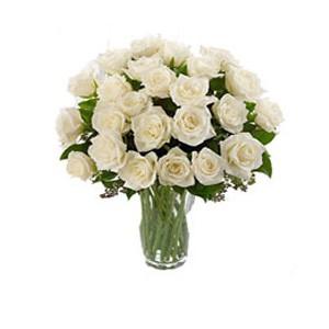 Blanc Vase De Roses 50 Tiges.