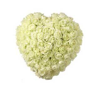 White Roses Heart 100 Stems